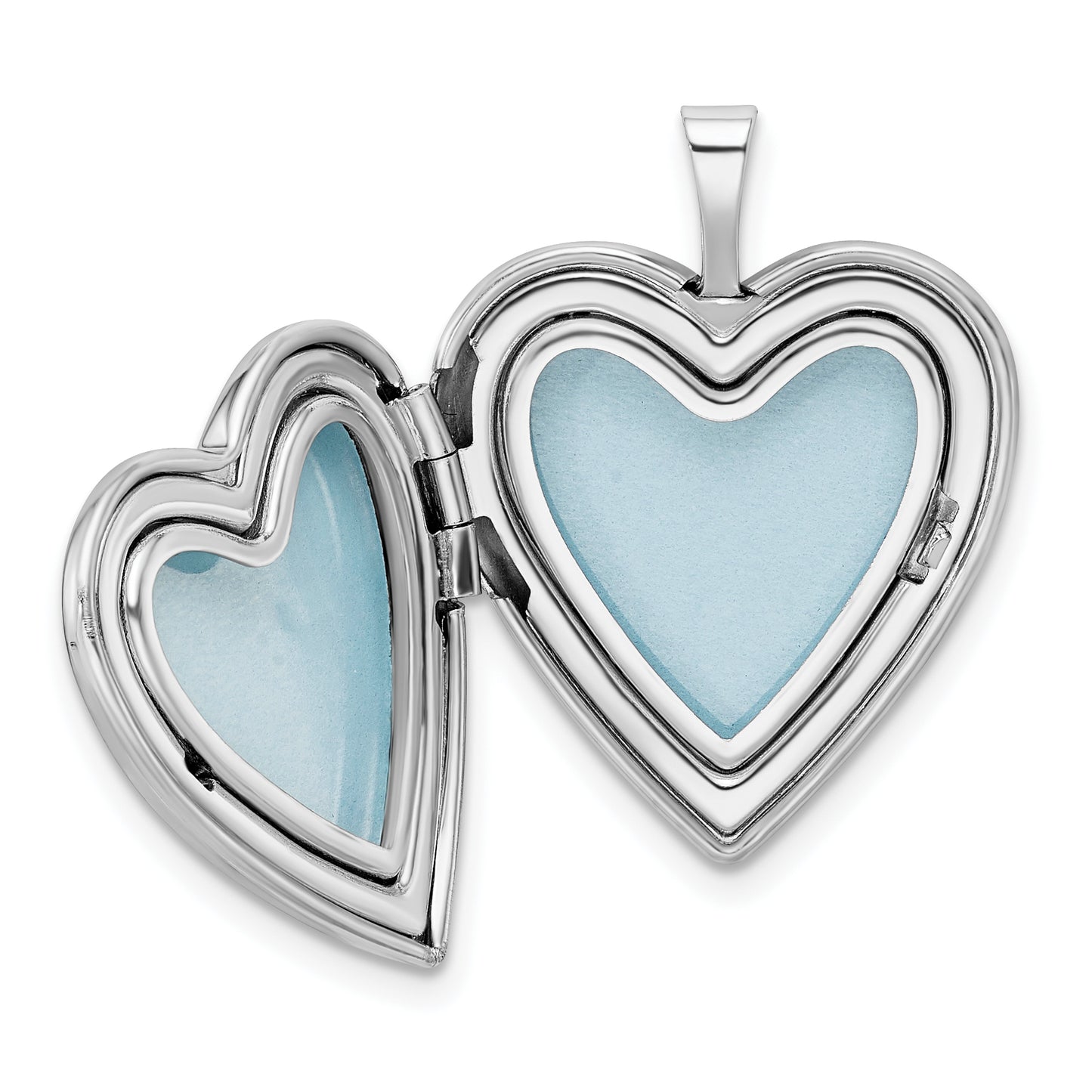 Sterling Silver Rhod-Pltd 20mm Forever In My Heart Locket