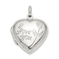 Sterling Silver I Love You Rose Heart Locket