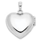 Sterling Silver Rhodium-Plated Fancy Cz Heart Locket