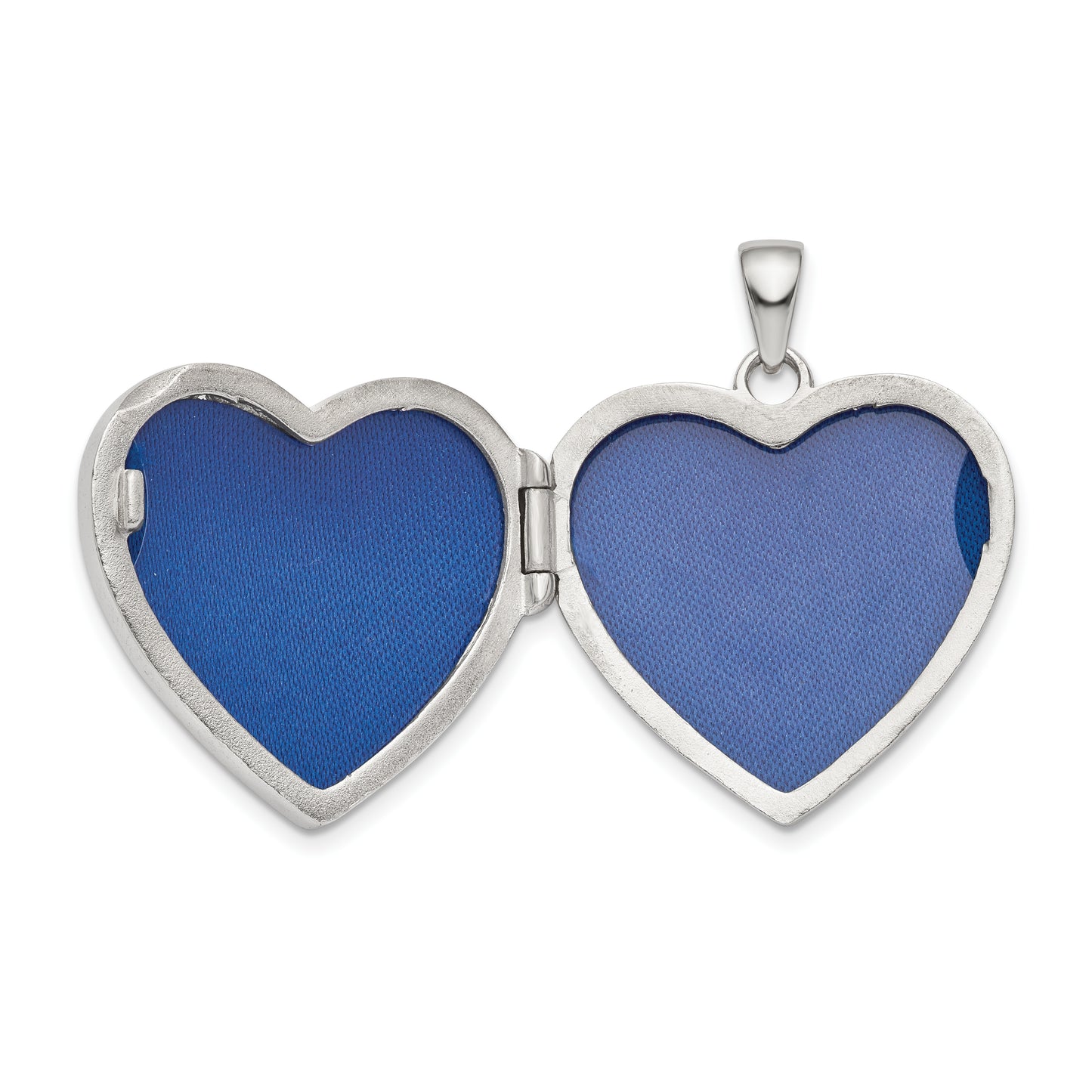 Sterling Silver Rhodium-Plated Fancy Cz Heart Locket