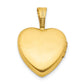 Ss/Gold Plated Sterling Silver Gold-Plated Satin & Polished 12mm Fairy Heart Locket