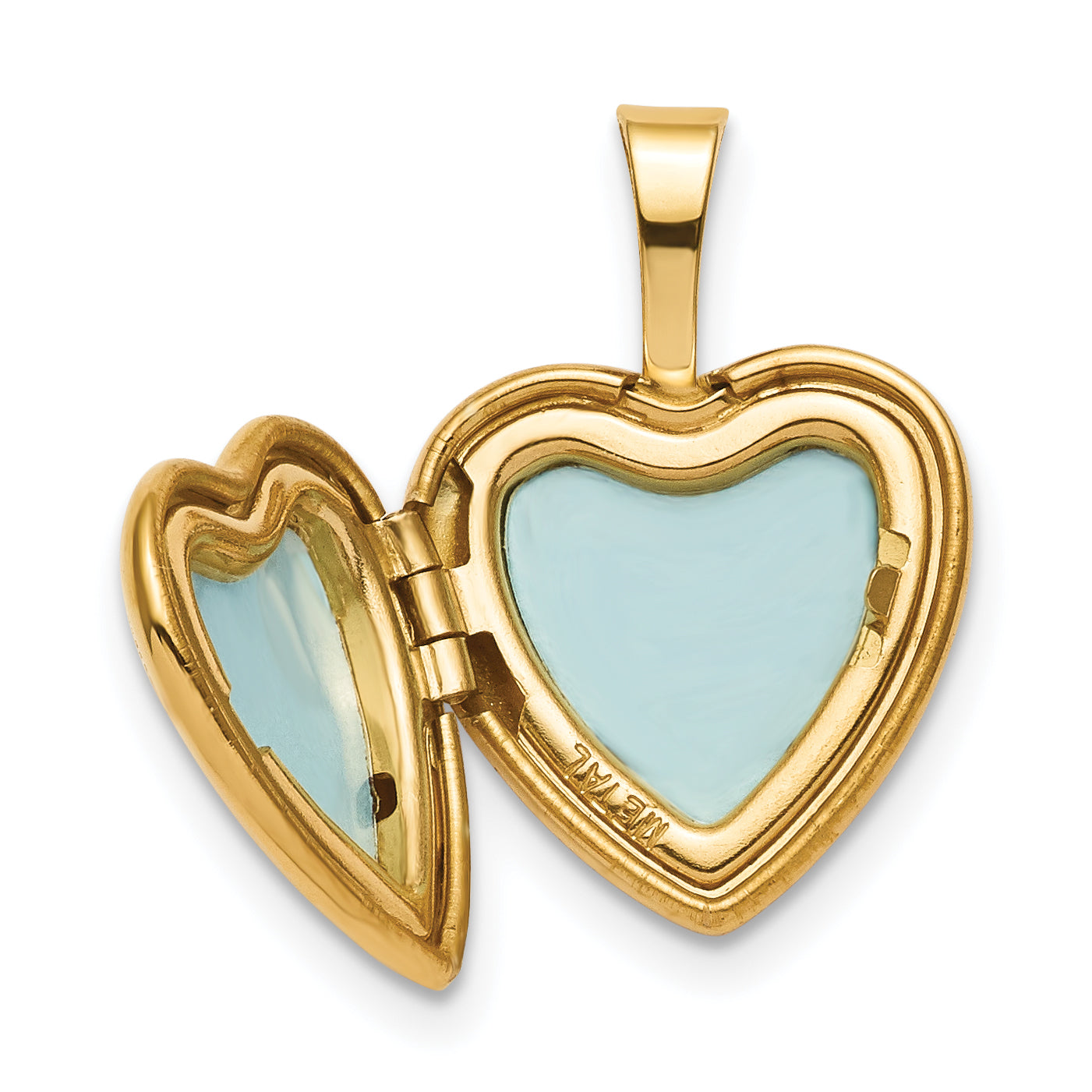 Ss/Gold Plated Sterling Silver Gold-Plated Satin & Polished 12mm Fairy Heart Locket