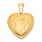 Ss/Gold Plated Sterling Silver Gold-Plated Satin & Polished 12mm Fairy Heart Locket