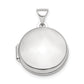 Sterling Silver Rhodium-Plated Polished Domed 16mm Round Locket