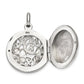 Sterling Silver Antiqued Filigree Floral Top 21mm Locket Pendant