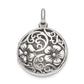 Sterling Silver Antiqued Filigree Floral Top 21mm Locket Pendant