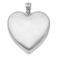 Sterling Silver Rhodium-Plated 24mm Plain Ash Holder Heart Locket