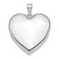 Sterling Silver Rhodium-Plated 24mm Plain Ash Holder Heart Locket