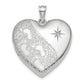 Sterling Silver Rhodium-Plated 24mm D/C Footprints Ash Holder Heart Locket