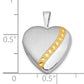 Sterling Silver Gold-Tone Polished & Satin 16mm Heart Locket