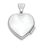 Sterling Silver Rhodium-Plated Plain 15mm Heart Locket