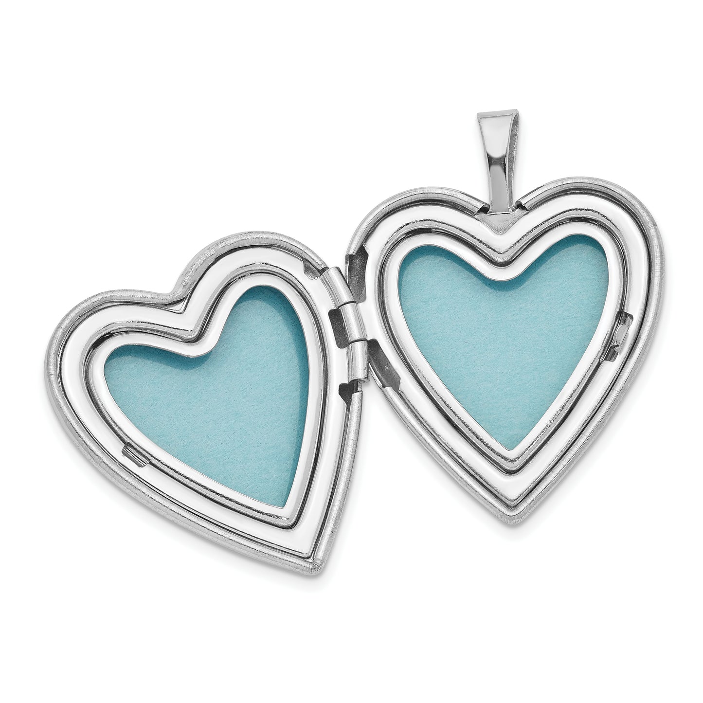 Sterling Silver Rhodium-Plated 21mm Polished My Angel Heart Locket