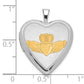 Sterling Silver 20mm Gold-Tone Satin & Polished D/C Claddagh Heart Locket