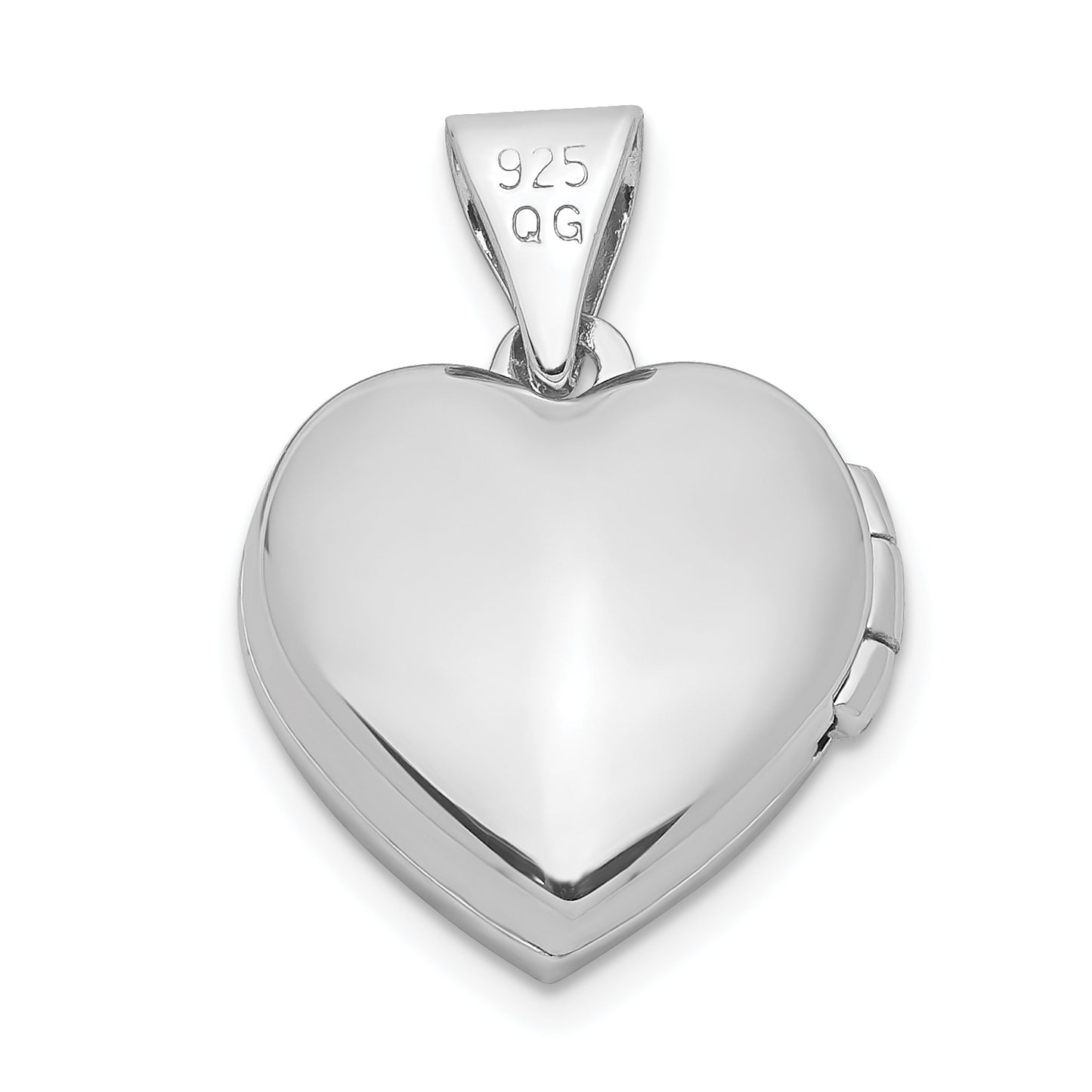 Sterling Silver Rhodium-Plated 13mm Heart Locket