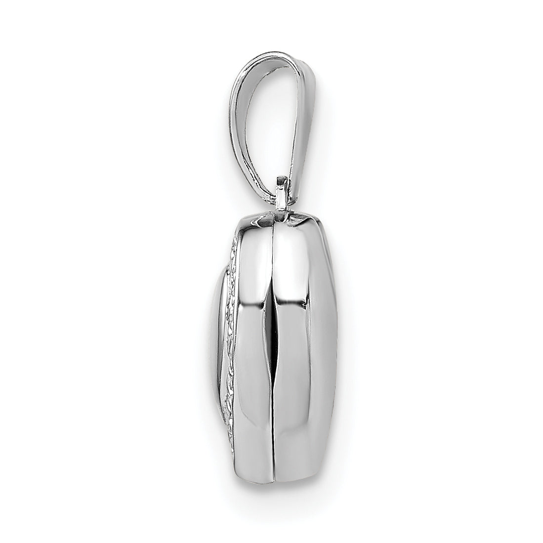 Sterling Silver Rhodium-Plated 10mm Heart Locket