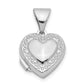 Sterling Silver Rhodium-Plated 10mm Heart Locket