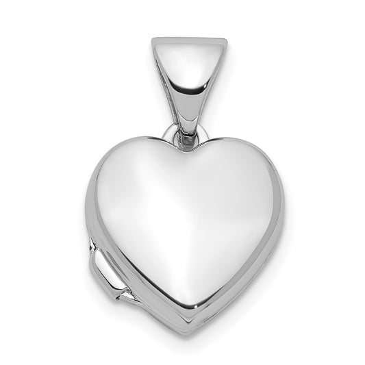 Sterling Silver Rhodium-Plated Polished 10mm Heart Locket