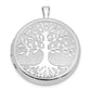 Sterling Silver Rhodium-Plated Tree Design Round Locket