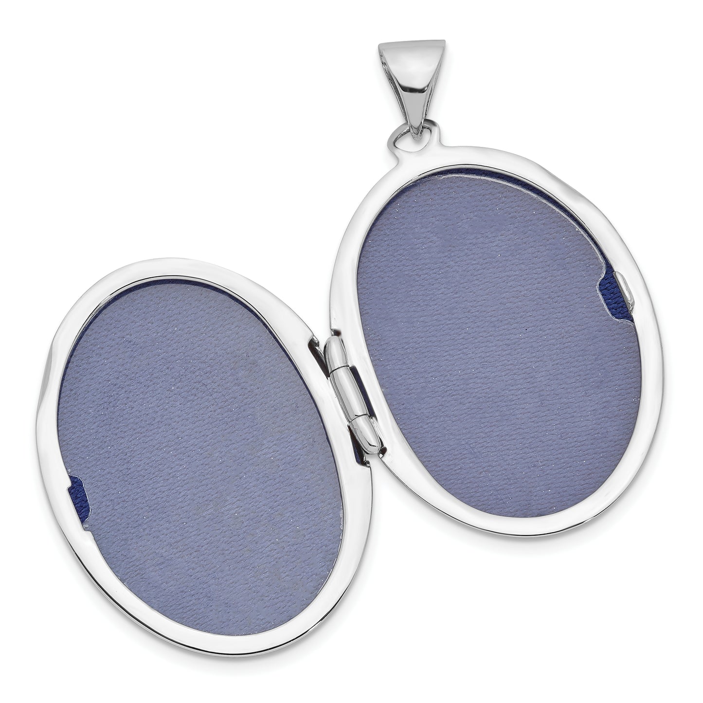 Sterling Silver Rhodium-Plated Oval 23mm Locket