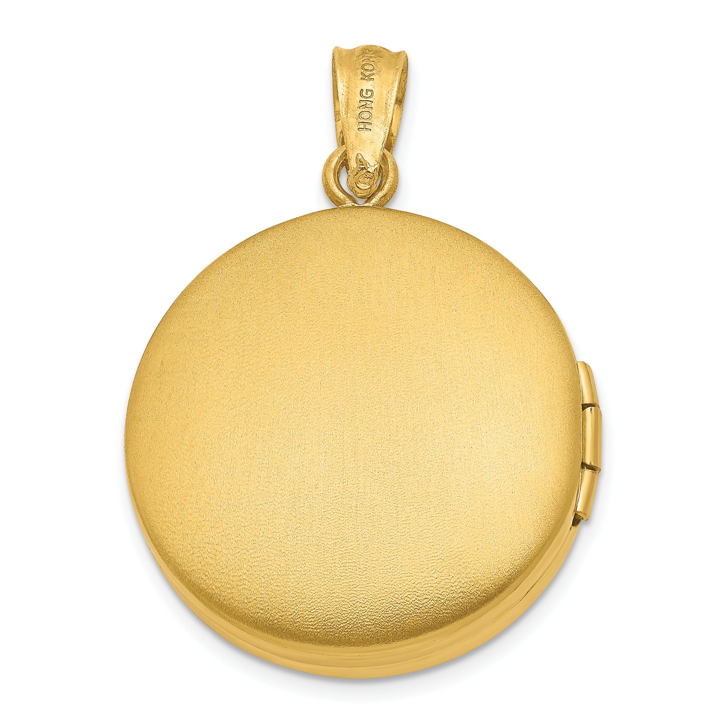 Ss/Gold Plated Sterling Silver 20mm Gold-Plated Polished Diamond Accent Round Locket