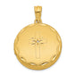 Ss/Gold Plated Sterling Silver 20mm Gold-Plated Satin/Polished Diamond Cross Locket