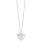 Sterling Silver Diamond Fascination Mystique Platinum-Plated Double Heart Locket 18 Inch Necklace