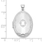 Sterling Silver Rhodium-Plated 29mm Fancy Oval Family Locket