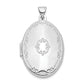 Sterling Silver Rhodium-Plated 29mm Fancy Oval Family Locket