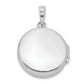 Sterling Silver Rhodium-Plated Polished Cz 20mm Circle Locket