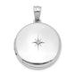 Sterling Silver Rhodium-Plated 20mm Diamond Polished Round Locket