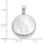 Sterling Silver Rhodium-Plated 20mm Polished Scrolled Round Locket