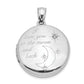 Sterling Silver Rh-Pltd 20mm Diamond Love To The Moon Round Locket