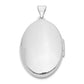 Sterling Silver Rhodium-Plated 26mm Scroll Oval Locket