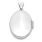 Sterling Silver Rhodium-Plated Polished 21mm Oval Locket