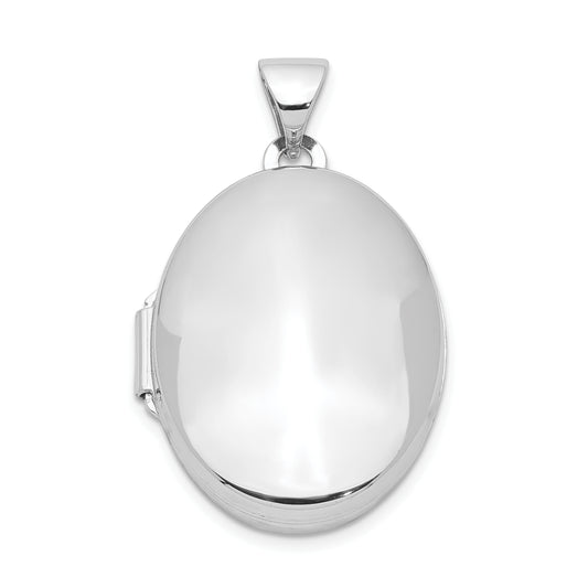 Sterling Silver Rhodium-Plated Polished 21mm Oval Locket