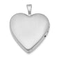 Sterling Silver Rhodium-Plated Satin & Polished Xo Heart Locket