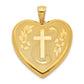 Ss/Gold Plated Sterling Silver Gold-Tone Floral Cross Ash Holder Heart Locket