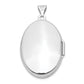 Sterling Silver Rhodium-Plated Polished 26mm Oval Locket