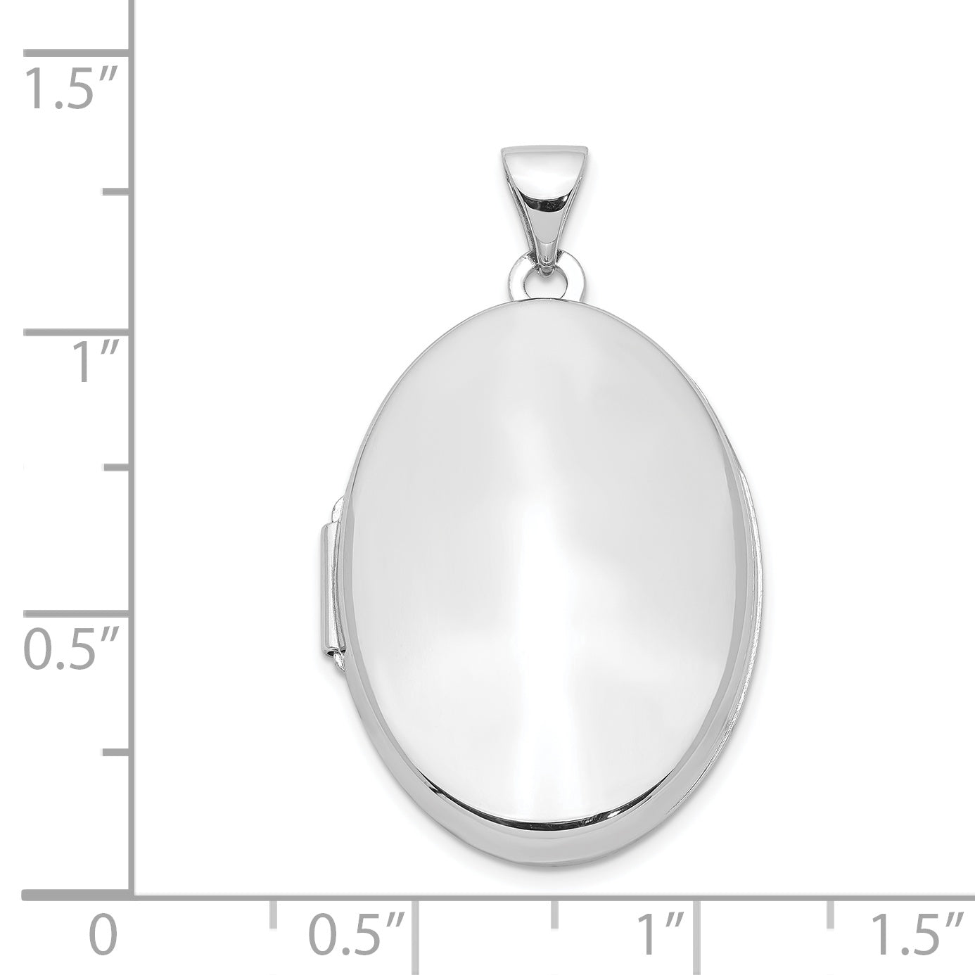 Sterling Silver Rhodium-Plated Polished 26mm Oval Locket