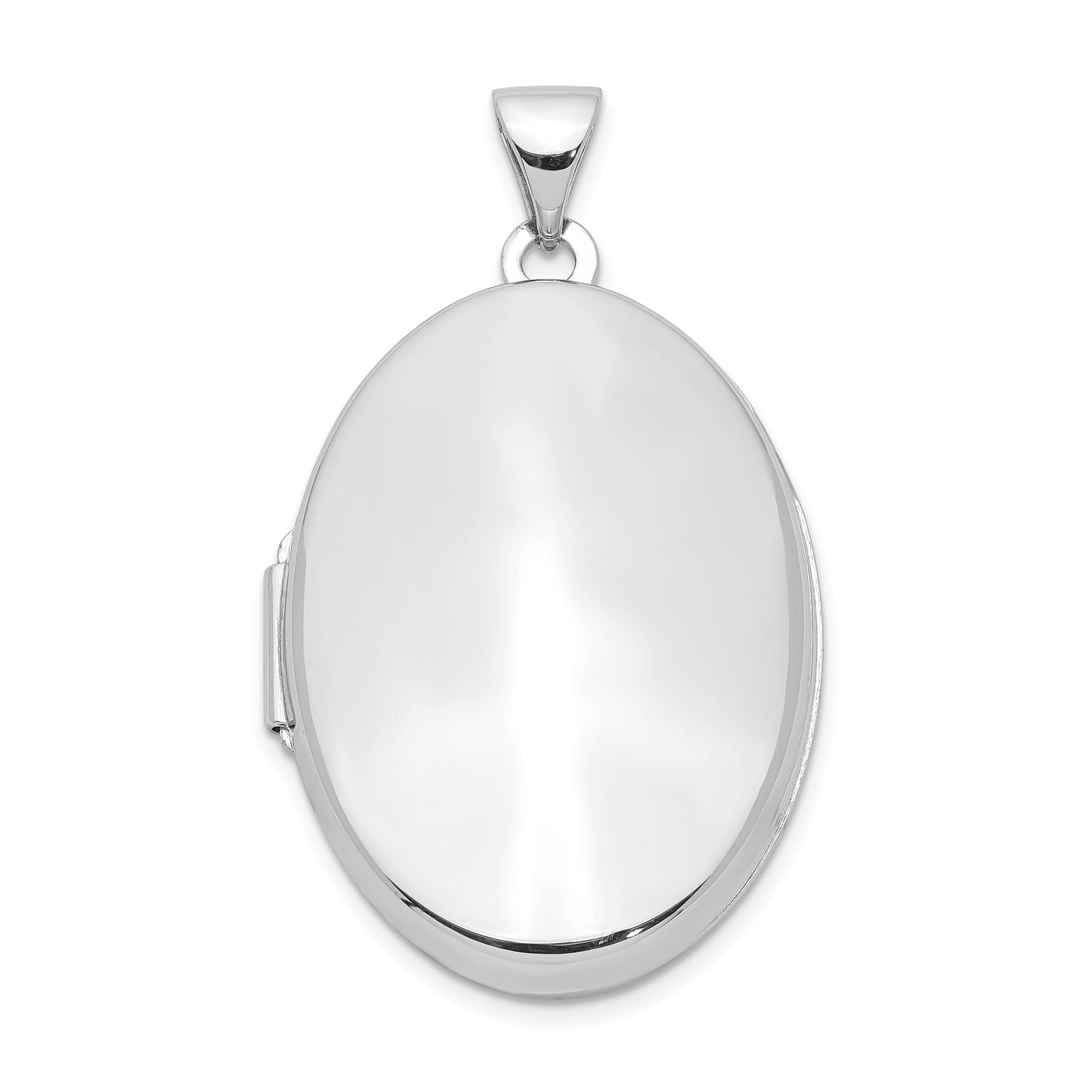 Sterling Silver Rhodium-Plated Polished 26mm Oval Locket