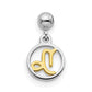 Sterling Silver Mio Memento Rhodium-Plated Gold-Tone Capricorn Charm