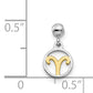 Sterling Silver Mio Memento Rhodium-Plated Gold-Tone Dangle Aries Charm