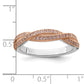 Ss/Gold Plated Brilliant Embers Sterling Silver Rose Gold-Plated Rhodium-Plated 48 Stone Criss Cross Micro Pav Cz Polished Ring