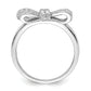 Sterling Silver Brilliant Embers Rhodium-Plated 71 Stone Micro Pav Cz Bow Ring