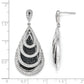 Sterling Silver Ss Rh Cz True Fire Teardrop Dangle Post Earrings