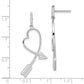 Sterling Silver Brilliant Embers Rhodium-Plated 54 Stone Micro Pav Cz Arrow Heart Dangle Post Earrings