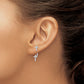 Sterling Silver Brilliant Embers Rhodium-Plated 46 Stone Micro Pav Cz Cross Front Back Earrings