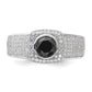 Sterling Silver Brilliant Embers Polished Cz & Black Spinel Men'S Ring