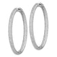 Sterling Silver Shimmer Rhodium-Plated 460 Stone Pav 1.5mm Cz In And Out Round Hinged Hoop Earrings