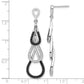 Sterling Silver True Fire Black & Clear Cz Teardrop Dangle Post Earrings